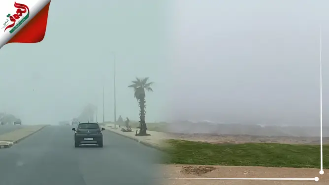ضباب كثيف يغطي الطريق الساحلية بين سلا والرباط (فيديو)