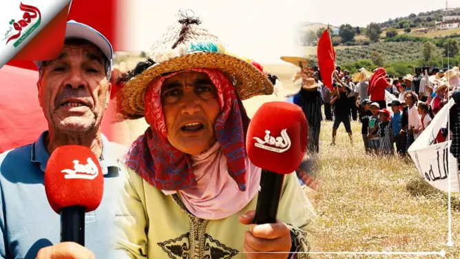 المئات بأصيلة يخرجون للإحتجاج ضد الاستيلاء على أراضيهم (فيديو)