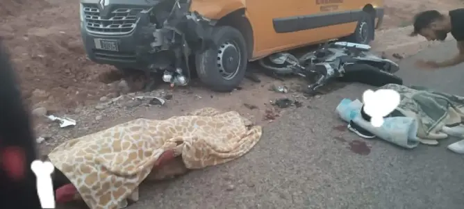 اصطدام سيارة للنقل المدرسي بدراجة نارية يخلف قتيلا بقلعة مكونة