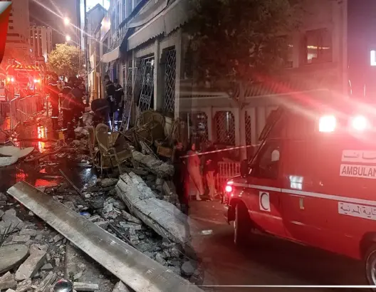 مشاهد من فاجعة انهيار واجهة مقهى بالبيضاء خلفت قتلى وجرحى (فيديو)