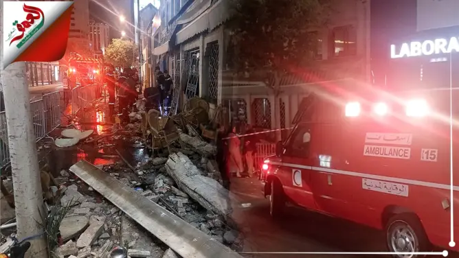 مشاهد من فاجعة انهيار واجهة مقهى بالبيضاء خلفت قتلى وجرحى (فيديو)