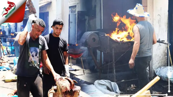 أجواء “تشويط” رؤوس الأضاحي بمنطقة الحدادين بطنجة