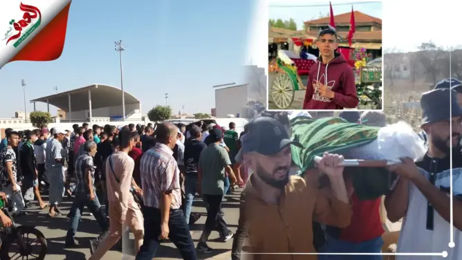 في موكب جنائزي مهيب.. تشييع جثمان إلياس ضحية أحداث الشغب بوجدة (فيديو)