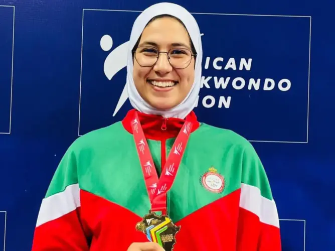 فاطمة الزهراء أبو فارس تحصد ذهبية إفريقيا للتايكواندو