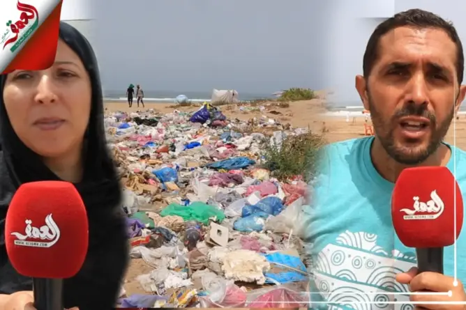 شاطئ عين ڭديد بدار بوعزة يتحول إلى مزبلة
