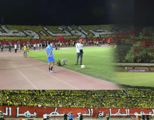 جماهير المغرب الفاسي ترفع تيفو “صحراؤنا وطننا”