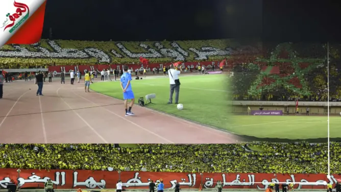 جماهير المغرب الفاسي ترفع تيفو “صحراؤنا وطننا”