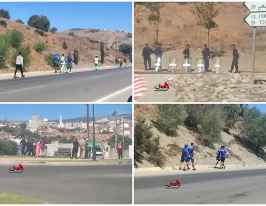 رغم قرار المنع.. المئات من جماهير طنجة تتنقل إلى تطوان مشيا على الأقدام (صور)