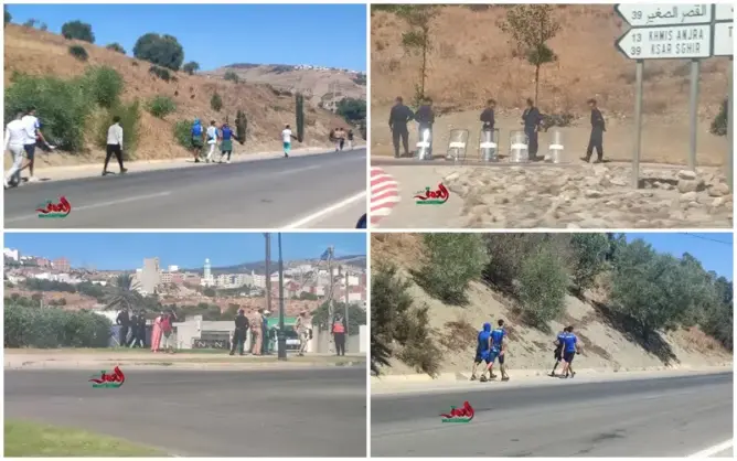 رغم قرار المنع.. المئات من جماهير طنجة تتنقل إلى تطوان مشيا على الأقدام (صور)