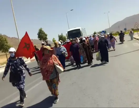 تفريغ مستشفى الريش يخرج نساء في مسيرة بالأقدام نحو عمالة ميدلت