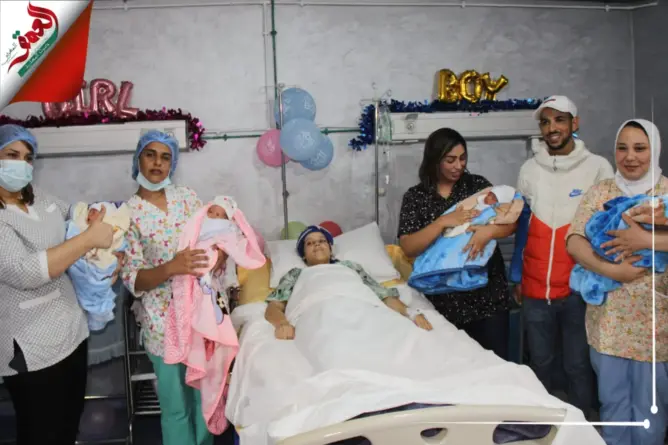 من الحالات النادرة.. سيدة بالجديدة ترزق بـ4 توائم في أول ولادة لها