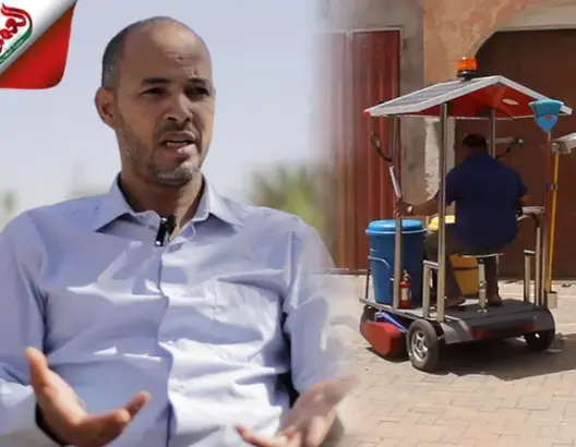 مخترع يبتكر عربة للنظافة تعمل بالطاقة الشمسية