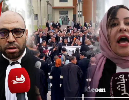 مئات المحامين يتظاهرون بالبيضاء والرباط وطنجة