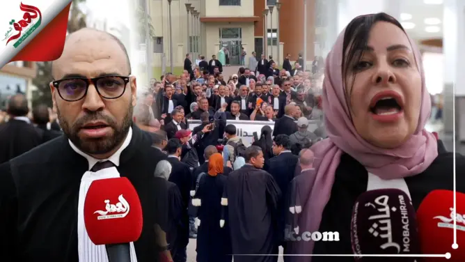 مئات المحامين يتظاهرون بالبيضاء والرباط وطنجة