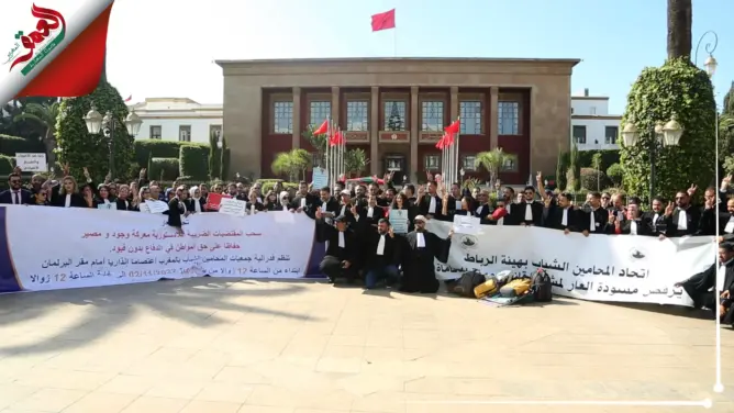 المحامون الشباب يتظاهرون أمام البرلمان
