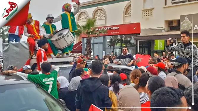 احتفالات عارمة بكورنيش الرباط عقب فوز المغرب على بلجيكا (فيديو)