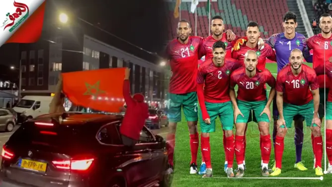 احتفالات عارمة بهولندا بعد فوز المغرب على بلجيكا
