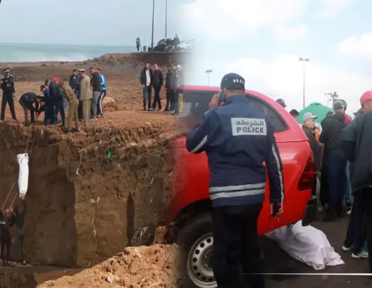 لحظة انتشال جثـ ـة فتاة رمت نفسها في بحر الرباط