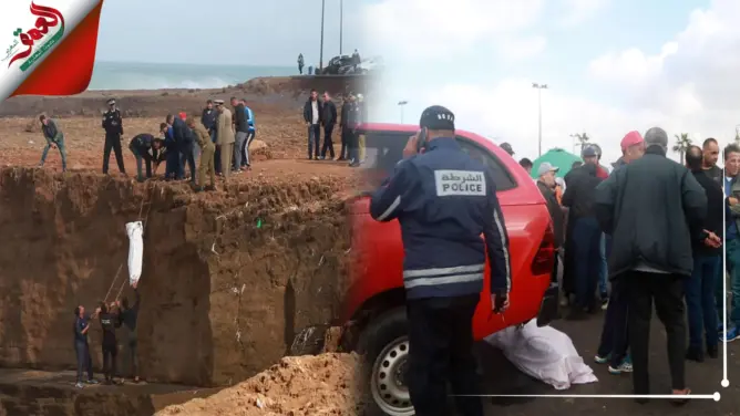 لحظة انتشال جثـ ـة فتاة رمت نفسها في بحر الرباط