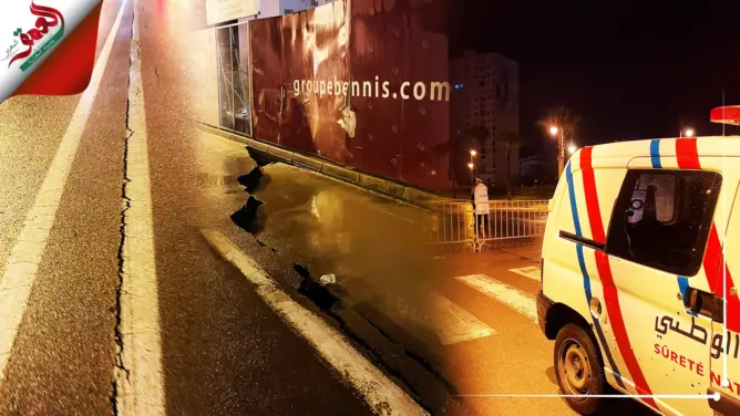 طنجة .. أشغال بناء عمارات تنذر بكارثة بعد انهيار جزئي لطريق (فيديو+صور)