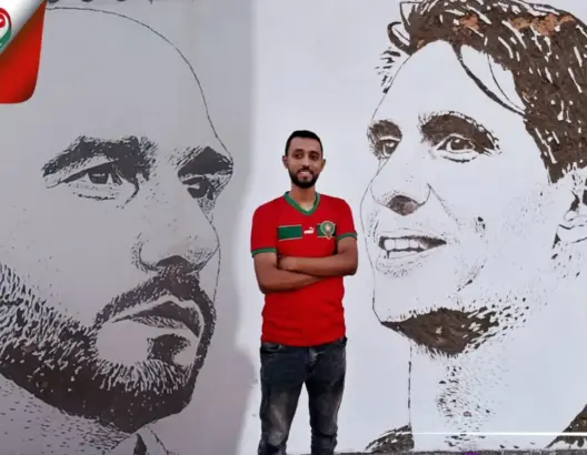 اسماعيل .. مبدع بورتريهات الأبطال على الجدران