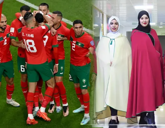 إقبال لافت للمغربيات على ارتداء “السلهام” عوض الأقمصة لتشجيع الأسود