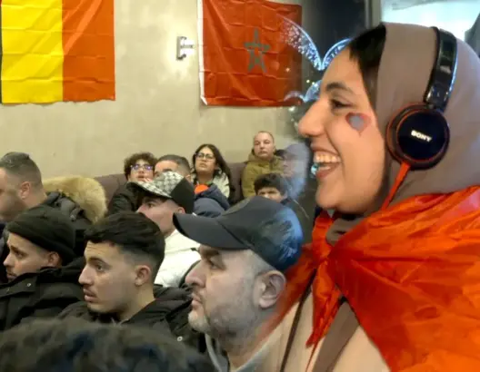 مغاربة بلجيكا يحتفلون باحتلال الأسود الرتبة الرابعة بالمونديال