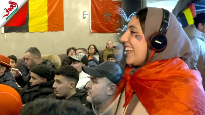مغاربة بلجيكا يحتفلون باحتلال الأسود الرتبة الرابعة بالمونديال