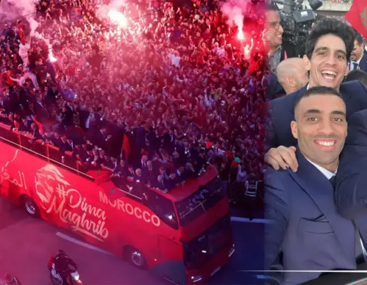 من المطار إلى القصر .. مشاهد مميزة من الاستقبال التاريخي لأسود الأطلس بعدسة اللاعب “حمد الله”