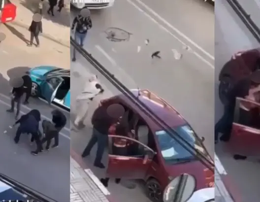 مثير.. زوجان يعتديان على سيدة بالشارع العام ومواطنون ينهبون أموالها (فيديو)