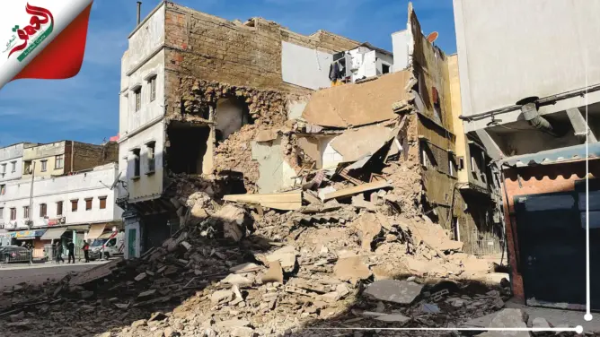 انهيار منزل بحي مولاي الشريف بالدار البيضاء