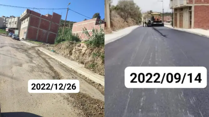 مطالب لوالي جهة الشمال بفتح تحقيق في “طريق مغشوشة” باكزناية (صور)
