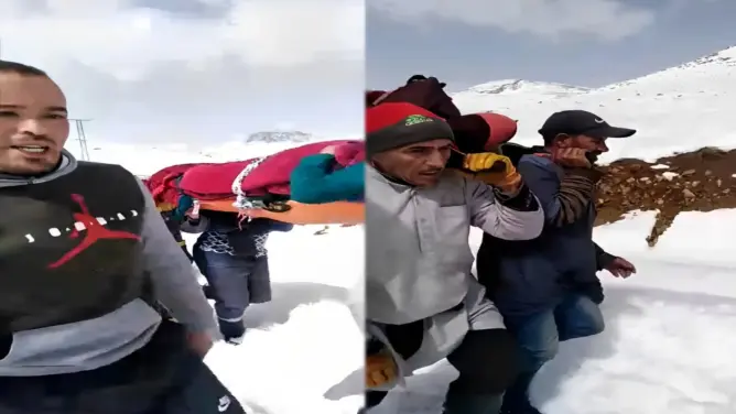 حملوها على الأكتاف.. إنقاذ حامل من موت محقق بـ“خزامة” ضواحي ورزازات