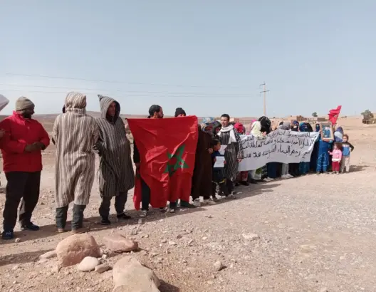 المنازل المنهارة جراء الأمطار تخرج مواطنين للإحتجاج بزاكورة