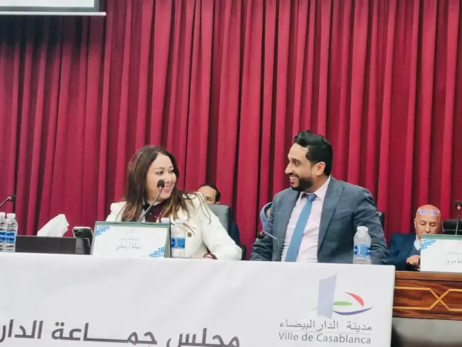 رئيس فريق الأصالة والمعاصرة بالدار البيضاء - كريم الكلايبي - نبيلة الرميلي