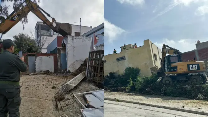 سلطات طنجة تهدم بنايات عشوائية بمنطقة “السانية- الهرارش” (صور)