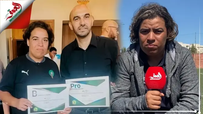 حسناء الدومي.. قصة أول مغربية تدرب فريق كرة قدم للرجال (فيديو)