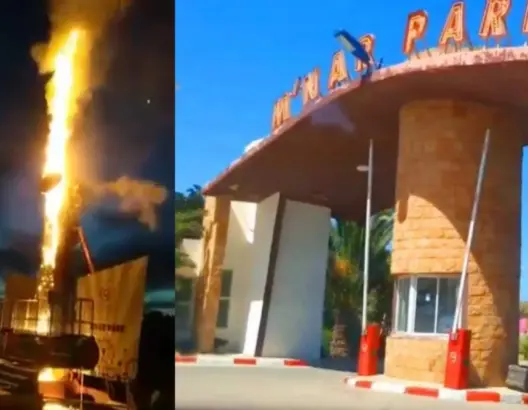 السلطات تغلق جناح الألعاب الترفيهية بمنتجع مناربارك بعد حريق مهول في لعبة