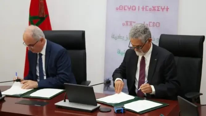 اتفاقية شراكة تجمع بين بريد المغرب والمعهد الملكي للثقافة الأمازيغية