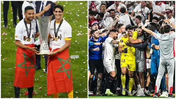 بونو يقود إشبيلية للفوز بالدوري الأوروبي ويهدي اللقب للمغاربة.. والنصيري يشكر الملك