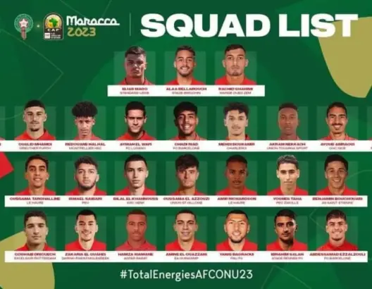 الشرعي يكشف قائمة الأسود تحت 23 سنة تأهبا لكأس إفريقيا 