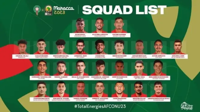 الشرعي يكشف قائمة الأسود تحت 23 سنة تأهبا لكأس إفريقيا 
