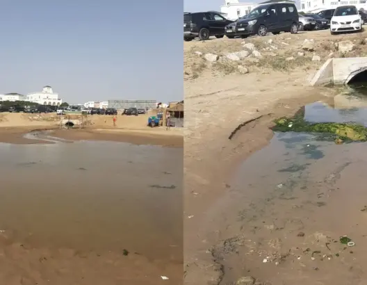 “أمانديس” تفرغ المياه العادمة بشاطئ هوارة بطنجة تحت أنظار السلطات والسكان يراسلون الوالي