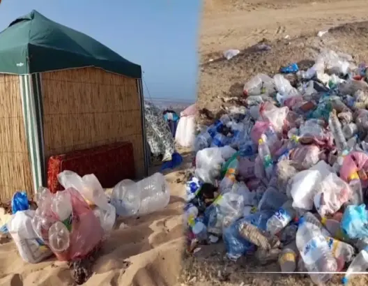 الأزبال وغياب المراقبة ينغصان متعة الاستجمام بشاطئ “عين كَديد” (فيديو)