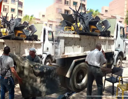السلطات تحرر الملك العمومي بشارع علال الفاسي بمراكش