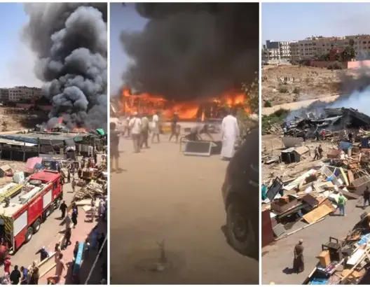 حريق يلتهم سوقا لـ”الجوطية” ببوزنيقة والوقاية المدنية تتدخل (صور)