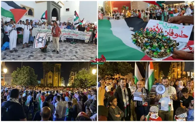 أزيد من 80 مظاهرة بعشرات المدن المغربية تنديدا بمجازر إسرائيل (فيديوهات وصور)