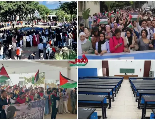 الجامعات المغربية تنتفض ضد مجازر غزة.. إضراب عام ومسيرات حاشدة للطلبة (صور)