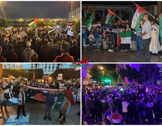 امتدت لمنتصف الليل.. مظاهرات ليلية بمدن مغربية تنديدا بـ”عزل غزة عن العالم” (فيديوهات)