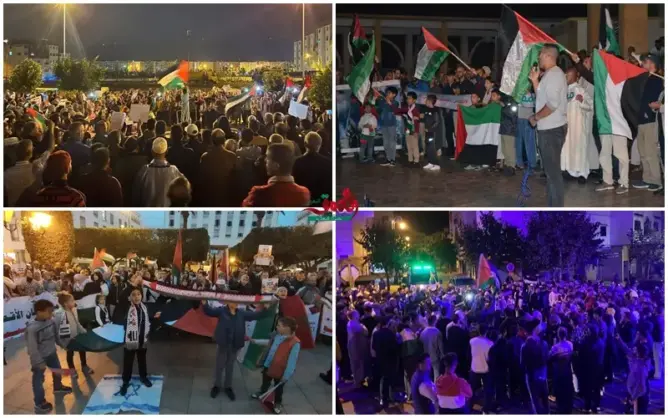 امتدت لمنتصف الليل.. مظاهرات ليلية بمدن مغربية تنديدا بـ”عزل غزة عن العالم” (فيديوهات)